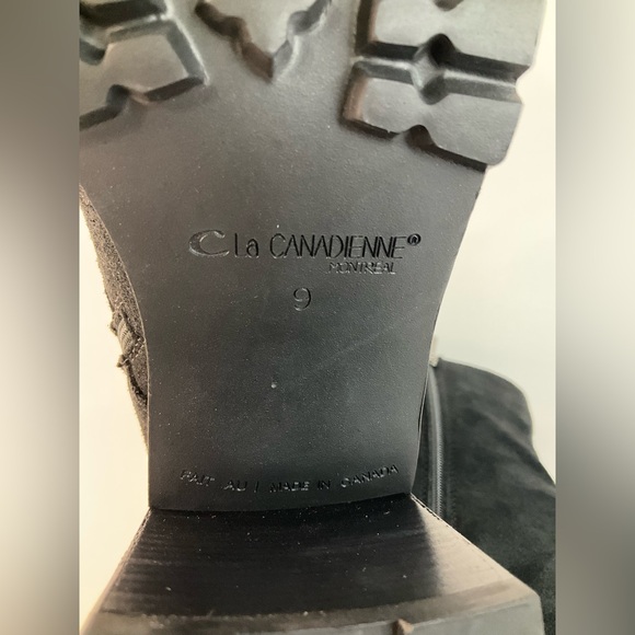 La Canadienne Parkera Women's Black Suede Lace Up Zip Casual Mid Boots - Picture 11 of 11